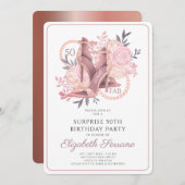 50thファブラスバラ金ゴールドグリッター踊りシューズ 招待状 (正面/裏面)