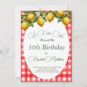 50thフォトレモンイタリアンテーマ赤いホワイトパターン 招待状 (正面)