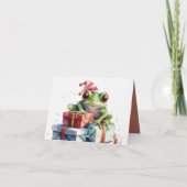 50thフロッグホリデー誕生日ギフト包まれたプレゼント 招待状 (裏面)