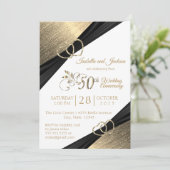 50thライトゴールデンハート記念日デザイン 招待状 (スタンド正面)