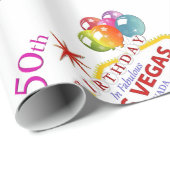 50thラスベガス誕生日ラッピング紙、30" x 6' ラッピングペーパー (ロールコーナー)