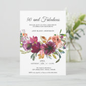 50thワイルドフラワー誕生日招待状 シーズンカード (スタンド正面)