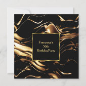 50th人気があるバースデーパーティー金ゴールドブラック招待状 招待状 (裏面)