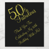 50th素晴らしい誕生日ありがとうワインラベル ワインラベル (シングルラベル)