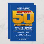 50th素晴らし誕生日パーティーすべてのオリジナルパーツ 招待状 (正面/裏面)
