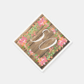 50th素朴な木納屋の誕生日フローラガーデンパーティー スタンダードカクテルナプキン (角)