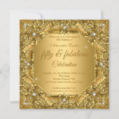 50th華美金ゴールドパーティーに関する写真金ゴールド 招待状 (正面)