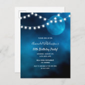 50th誕生日のブルームーンライトストリングへの招待 ポストカード (正面/裏面)