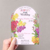 50th誕生日の透明シック アクリル招待状 (インサイチュ (ポータブル))