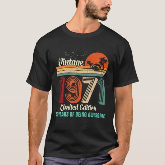 50th誕生日ウィメンギフトヴィンテージ1971限定編集 tシャツ (正面)