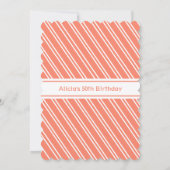 50th誕生日エレガントレッドチューリップフローラ 招待状 (裏面)