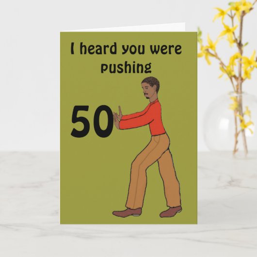 50th誕生日カード カード (黄色い花)