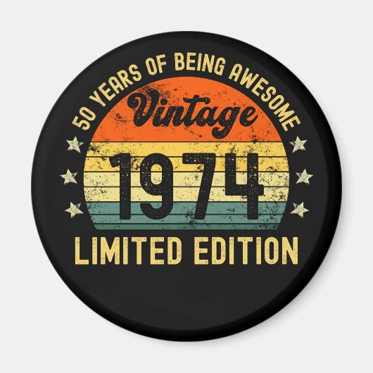 50th誕生日ギフトヴィンテージ1972限定版 マグネット (正面)