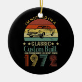 50th誕生日ギフト男性へパパレトロヴィンテージ セラミックオーナメント (正面)