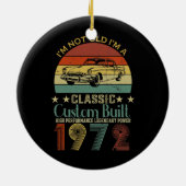 50th誕生日ギフト男性へパパレトロヴィンテージ セラミックオーナメント (裏面)