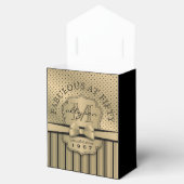 50th誕生日シャンパン金ゴールド水玉模様ストライプズボウ フェイバーボックス (オープン)