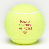 50th誕生日テニスボールヒョウ番号50ギフト テニスボール (裏面)