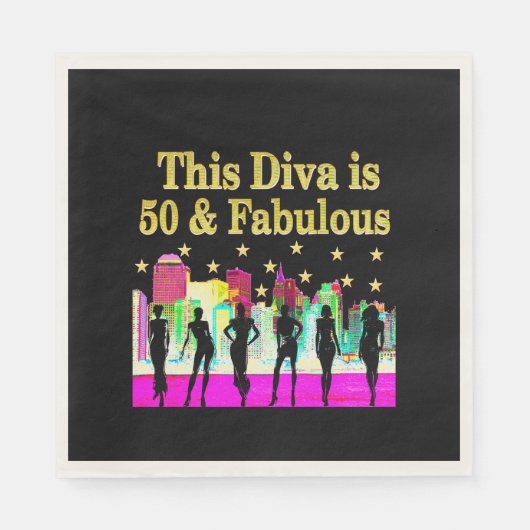 50th誕生日ニューヨークシティデザイン スタンダードランチョンナプキン (正面)