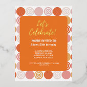 50th誕生日パーティインビタティフォイルホリデーカード 箔シーズンポストカード (正面)