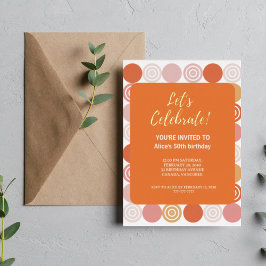 50th誕生日パーティインビタティフォイルホリデーカード 箔シーズンポストカード