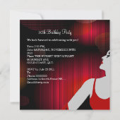 50th誕生日パーティファブラス50ディーバレッドホワイト 招待状 (裏面)