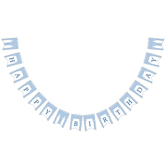 50th誕生日パーティーとギリシャカスタムの寺院の色 バンティングフラッグ (全)