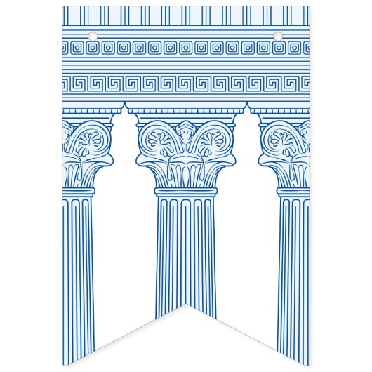 50th誕生日パーティーとギリシャカスタムの寺院の色 バンティングフラッグ (第1の旗)