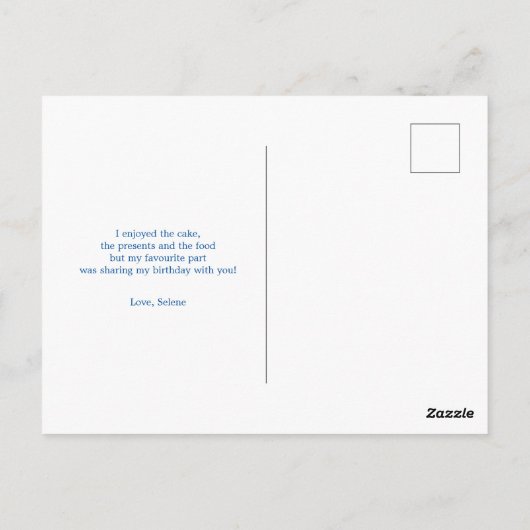 50th誕生日パーティーとギリシャカスタムの寺院の色 ポストカード (裏面)