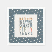 50th誕生日パーティーのアクセサリーの装飾 スタンダードカクテルナプキン (正面)