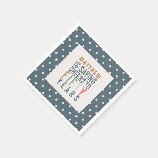 50th誕生日パーティーのアクセサリーの装飾 スタンダードカクテルナプキン (角)