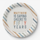 50th誕生日パーティーのアクセサリーの装飾 ペーパープレート (正面)