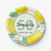 50th誕生日パーティーのレモン名 ペーパープレート (正面)