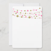 50th誕生日パーティーの招待状、ピンクと金ゴールド 招待状 (裏面)