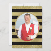 50th誕生日パーティーの招待,金ゴールド,ブラック 招待状 (裏面)