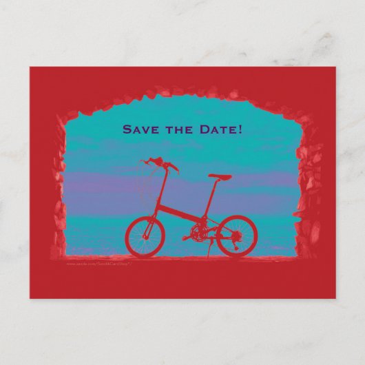 50th誕生日パーティーはがき自転車を保存 案内ポストカード (正面)