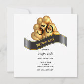 50th誕生日パーティーカクテルバルーン 招待状 (裏面)