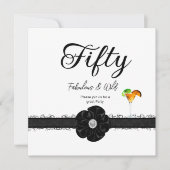 50th誕生日パーティーカクテルバルーン 招待状 (正面)