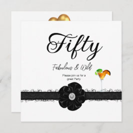 50th誕生日パーティーカクテルバルーン 招待状