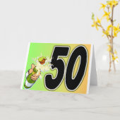 50th誕生日パーティーグッズ カード (黄色い花)