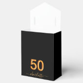 50th誕生日パーティーグリッターブラック金ゴールドスパークル フェイバーボックス (オープン)