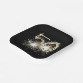 50th誕生日パーティースパーカーズオンブラック ペーパープレート (傾斜あり)