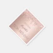 50th誕生日パーティーバラ金ゴールドグリッター50年 スタンダードカクテルナプキン (角)