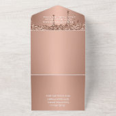 50th誕生日パーティーバラ金ゴールドフローラRSVP モダン オールインワン招待状 (外側)