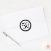 50th誕生日パーティーホワイトマーブル ラウンドシール (封筒)