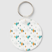 50th誕生日パーティーレトロミッドセンチュリー任意の年齢 キーホルダー (裏面)