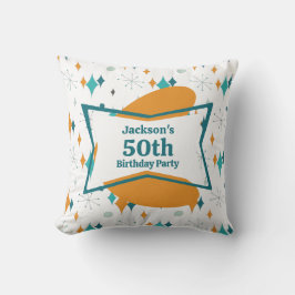 50th誕生日パーティーレトロミッドセンチュリー任意の年齢 クッション