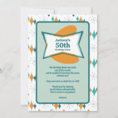 50th誕生日パーティーレトロミッドセンチュリー任意の年齢 サンキューカード (正面)