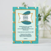 50th誕生日パーティーレトロミッドセンチュリー任意の年齢 サンキューカード (スタンド正面)