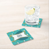 50th誕生日パーティーレトロミッドセンチュリー任意の年齢 スクエアペーパーコースター (インサイチュ)