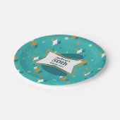 50th誕生日パーティーレトロミッドセンチュリー任意の年齢 ペーパープレート (アングル)